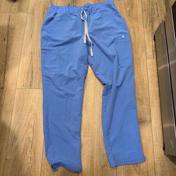 Figs Blue Cargo Pants with Relaxed Fit and Elastic Cuffs XXL Tall PO 2444 - Picture 1 of 3